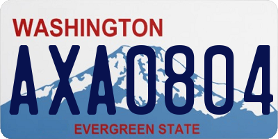 WA license plate AXA0804