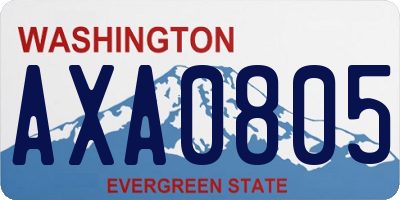 WA license plate AXA0805