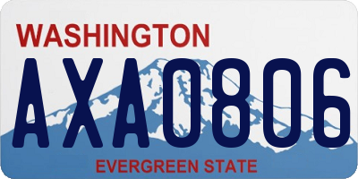 WA license plate AXA0806