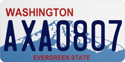 WA license plate AXA0807