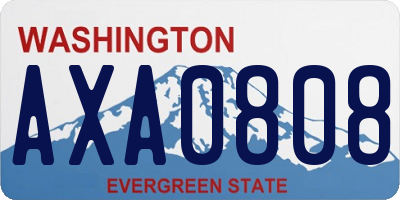 WA license plate AXA0808
