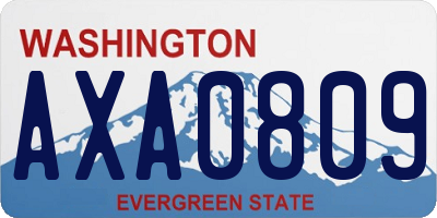WA license plate AXA0809