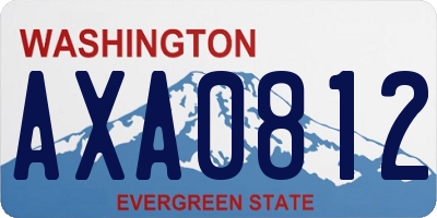 WA license plate AXA0812