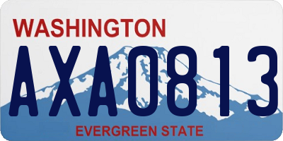WA license plate AXA0813