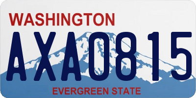 WA license plate AXA0815