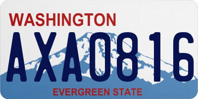 WA license plate AXA0816