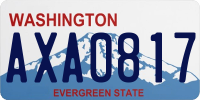 WA license plate AXA0817