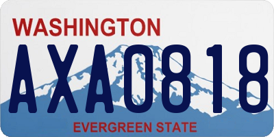 WA license plate AXA0818