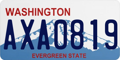 WA license plate AXA0819