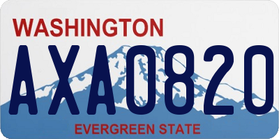 WA license plate AXA0820