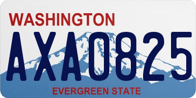 WA license plate AXA0825