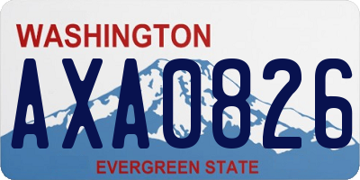 WA license plate AXA0826