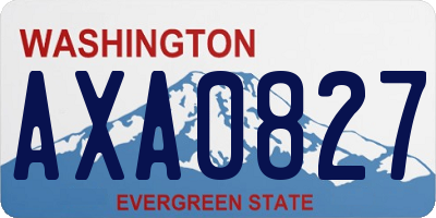 WA license plate AXA0827