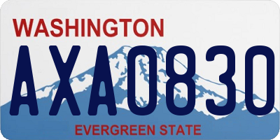 WA license plate AXA0830