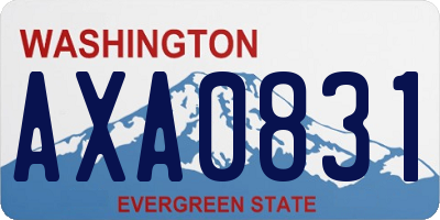 WA license plate AXA0831