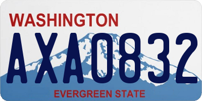WA license plate AXA0832
