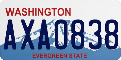 WA license plate AXA0838
