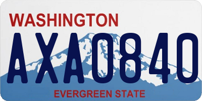 WA license plate AXA0840