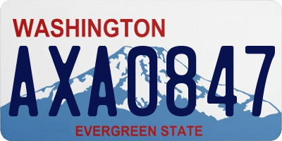 WA license plate AXA0847