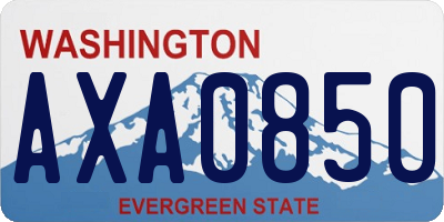 WA license plate AXA0850