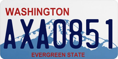 WA license plate AXA0851