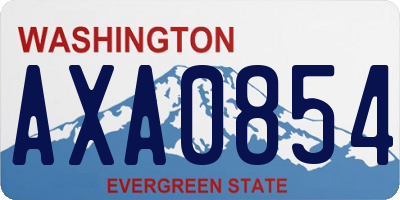 WA license plate AXA0854