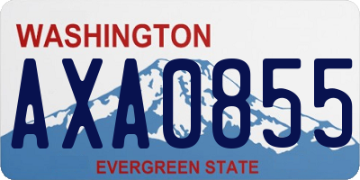 WA license plate AXA0855