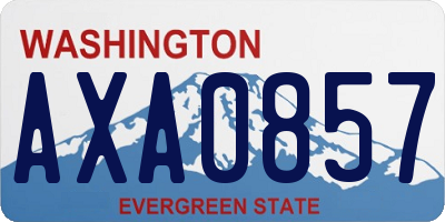 WA license plate AXA0857