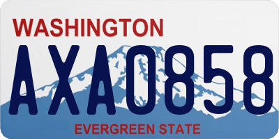 WA license plate AXA0858