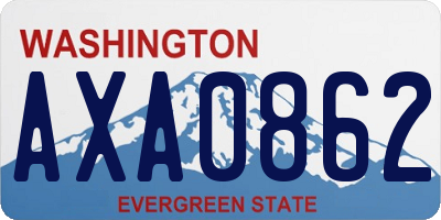 WA license plate AXA0862