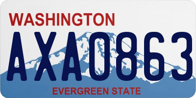 WA license plate AXA0863