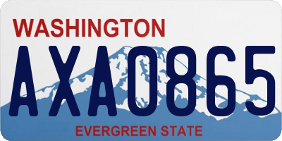 WA license plate AXA0865