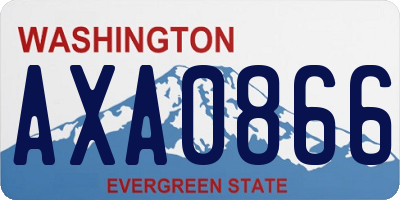 WA license plate AXA0866