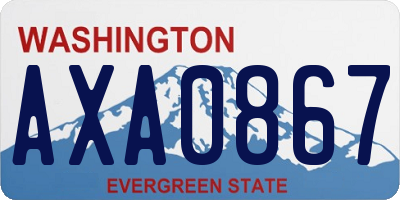 WA license plate AXA0867