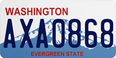 WA license plate AXA0868