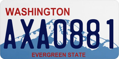 WA license plate AXA0881
