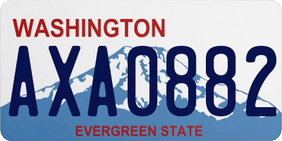 WA license plate AXA0882