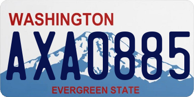 WA license plate AXA0885