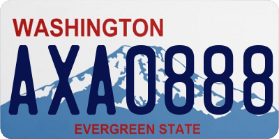 WA license plate AXA0888