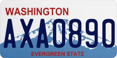WA license plate AXA0890