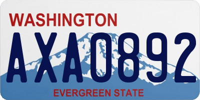 WA license plate AXA0892