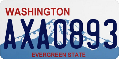 WA license plate AXA0893