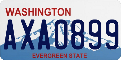 WA license plate AXA0899