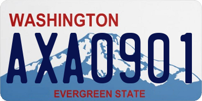 WA license plate AXA0901