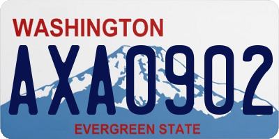 WA license plate AXA0902