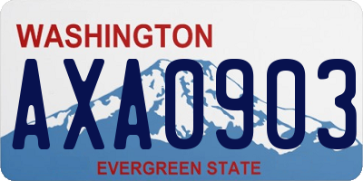 WA license plate AXA0903
