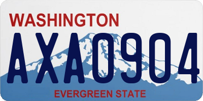 WA license plate AXA0904