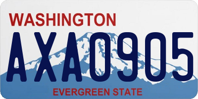 WA license plate AXA0905