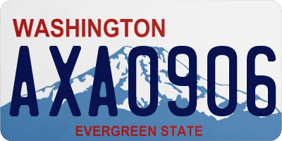 WA license plate AXA0906