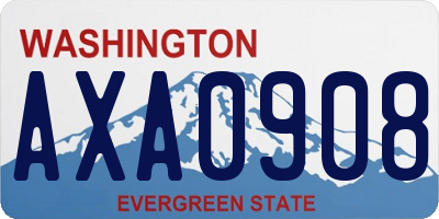 WA license plate AXA0908